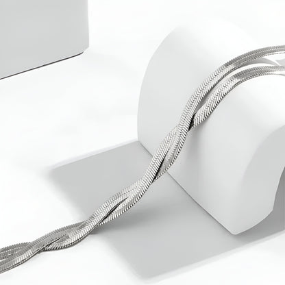 COLLIER CHUTE TORSADÉE EN ARGENT