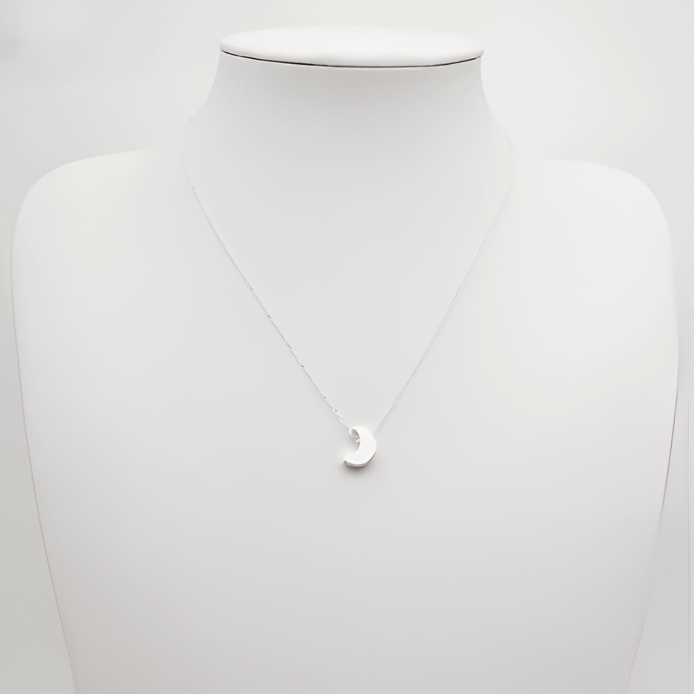 Collier Fantaisie Lune Lunara Plaqué Or Blanc