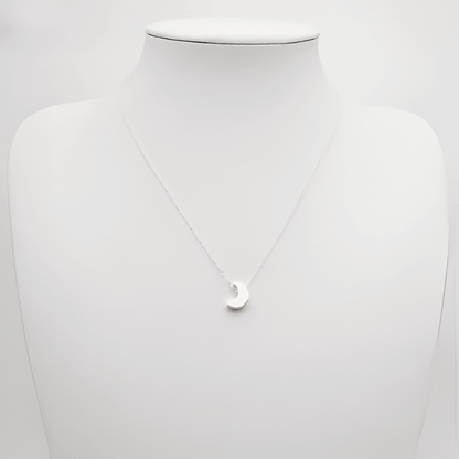 Collier Fantaisie Lune Lunara Plaqué Or Blanc