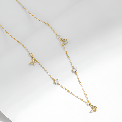 Collier Fantaisie Papillons Éclat Doré