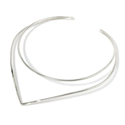COLLIER OUVERT LIGNE POINTE EN ARGENT