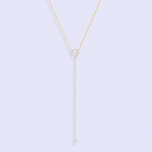 COLLIER LARIAT INCRUSTATION DE ZIRCONS EN OR LA PETITE REBELLE