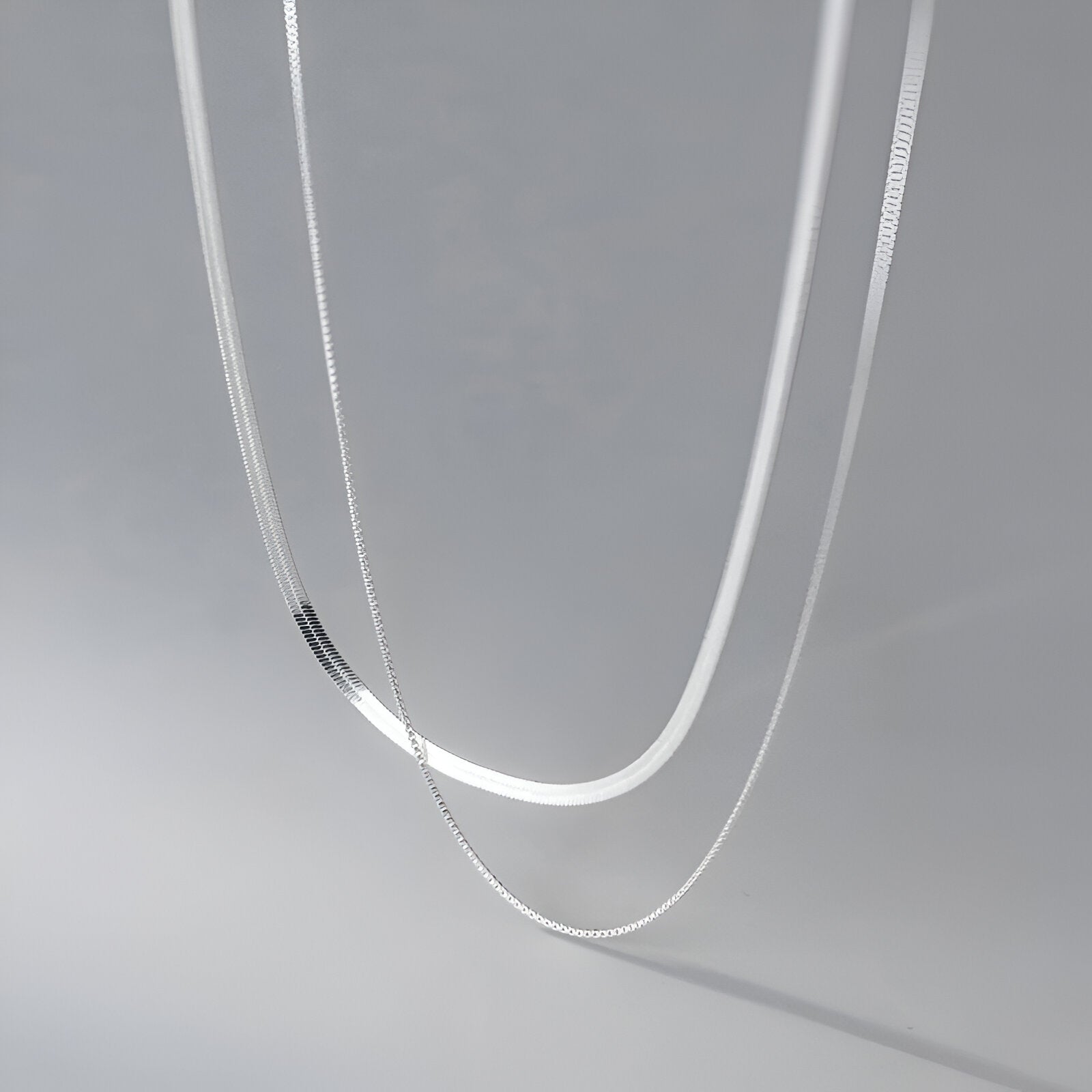 Collier multi-chaînes Aria en argent sterling 925 vue de face.