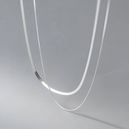 Collier multichaîne en argent 925 vue de face.