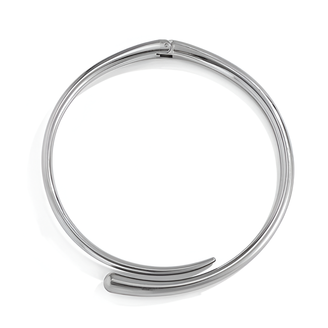 COLLIER OUVERT COURBE EN ARGENT