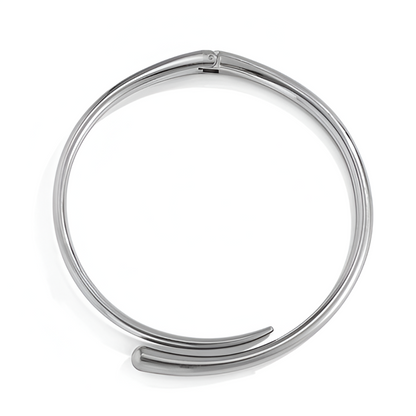 COLLIER OUVERT COURBE EN ARGENT