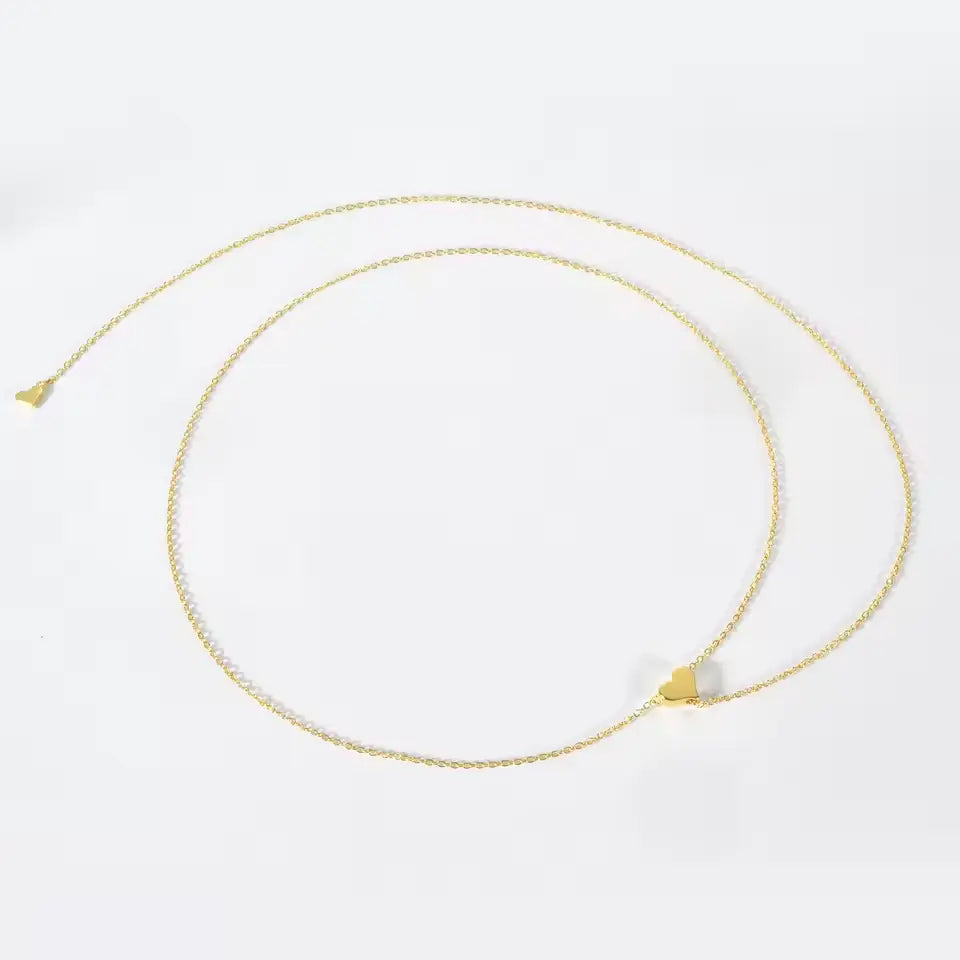 Collier sautoir cœur amovible en argent plaqué or jaune en entier.