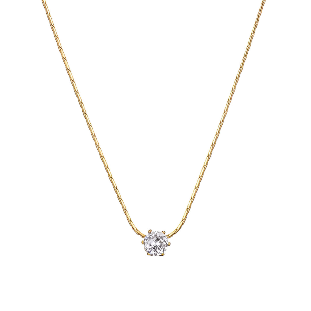 Collier Solitaire Lumière Dorée