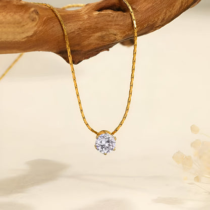 Collier Solitaire Lumière Dorée
