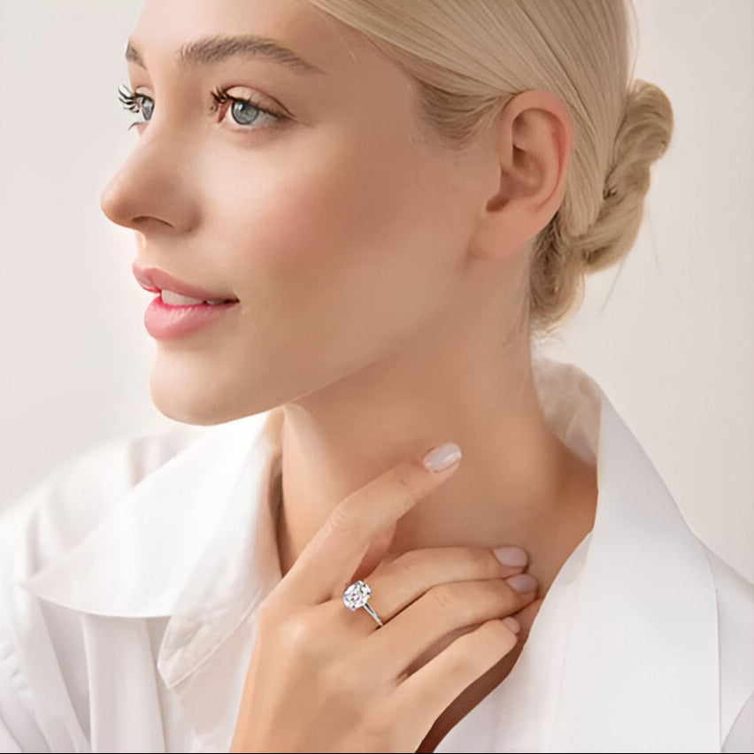 BAGUE MULTI DIAMANTS EN ARGENT
