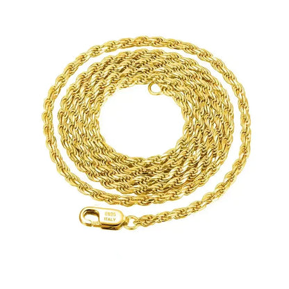 Collier maille torsadée en argent 925 plaqué or jaune enroulée.
