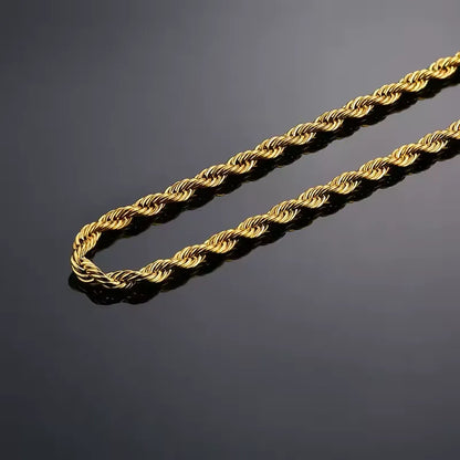 Maille torsadée en argent 925 plaqué or jaune vue de proche.