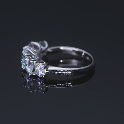 BAGUE LIGNE D'ÉCLATS EN ARGENT